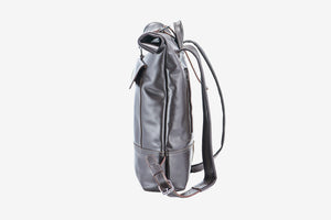 Smooth Leather Backpack with Roll Top – Durable Work & Travel Bag