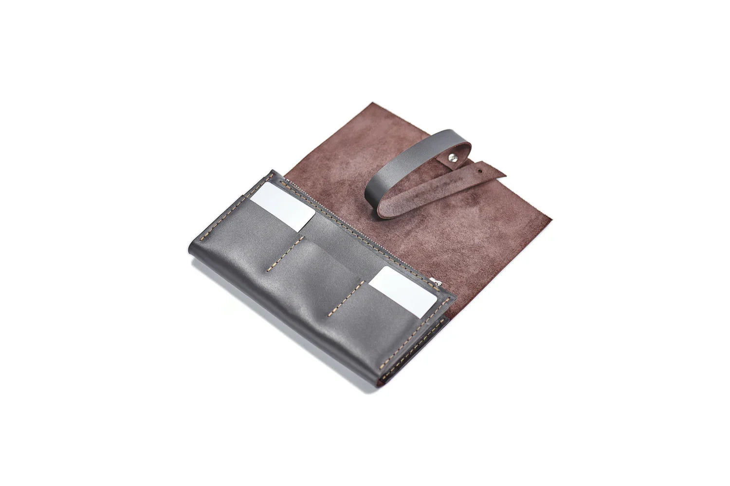 Smooth Leather Wallet for Women | Wrap Closure + Zip Pocket