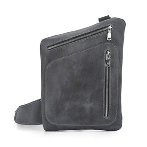 Men’s Sling Bag in Waxed Matte Leather | Hidden Back Pocket
