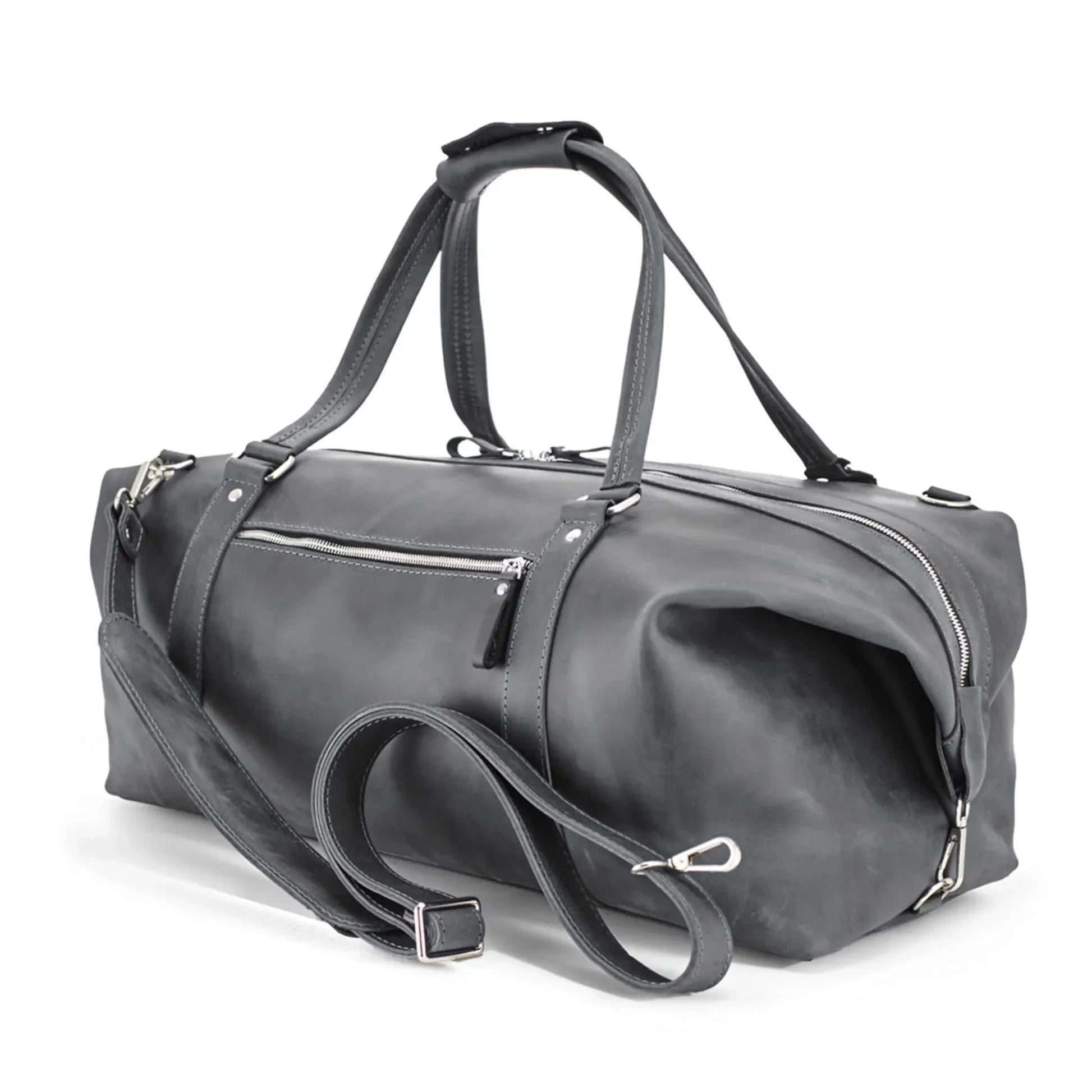 Handmade Distressed Leather Duffel – Travel Bag for Men | Stout M/L