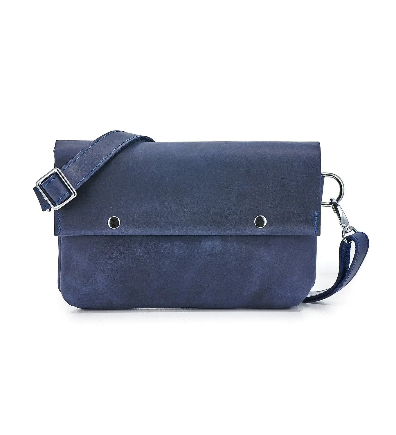 Matte Waxed Leather Unisex Crossbody Bag - Convertible to Waist bag, Clutch
