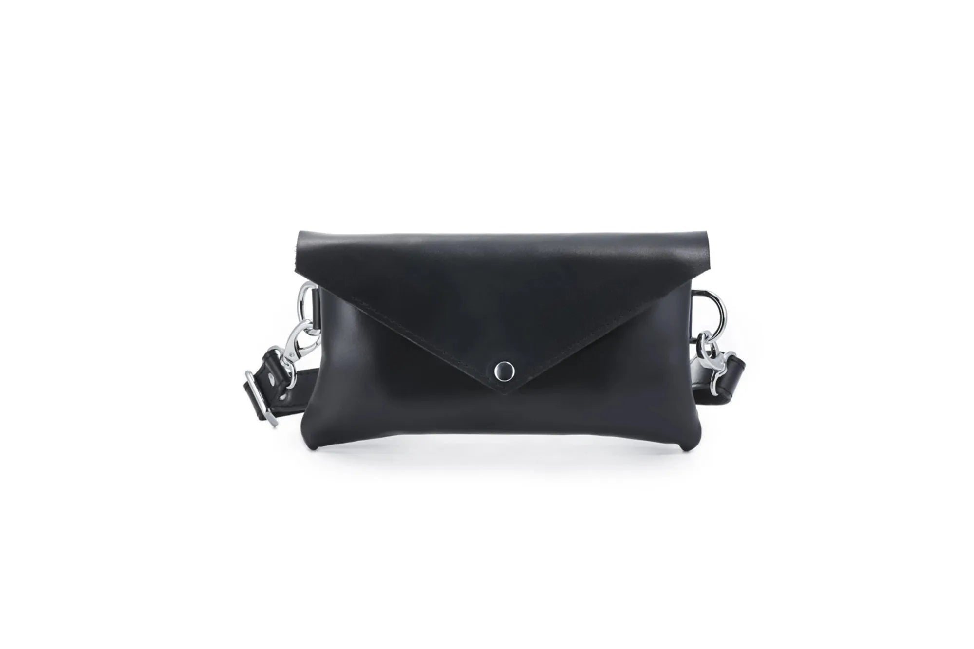 Women's Leather Envelope Bag | Smooth Black - Wenderfarer