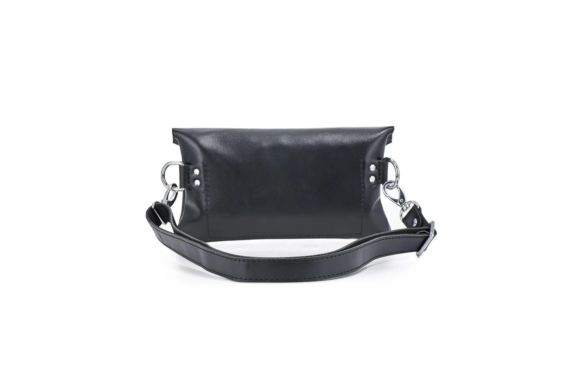 Women's Leather Envelope Bag | Smooth Black - Wenderfarer