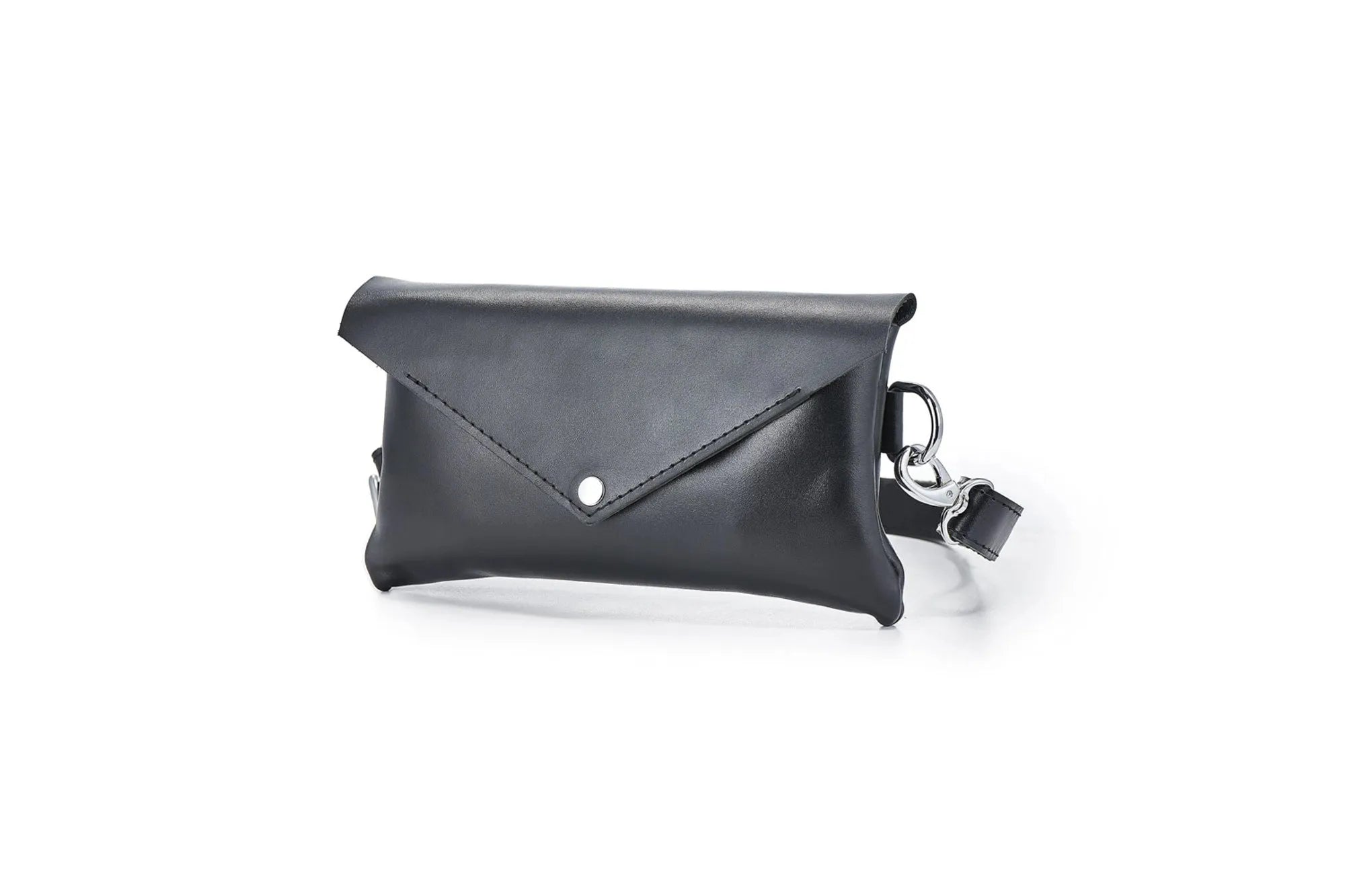 Women's Leather Envelope Bag | Smooth Black - Wenderfarer