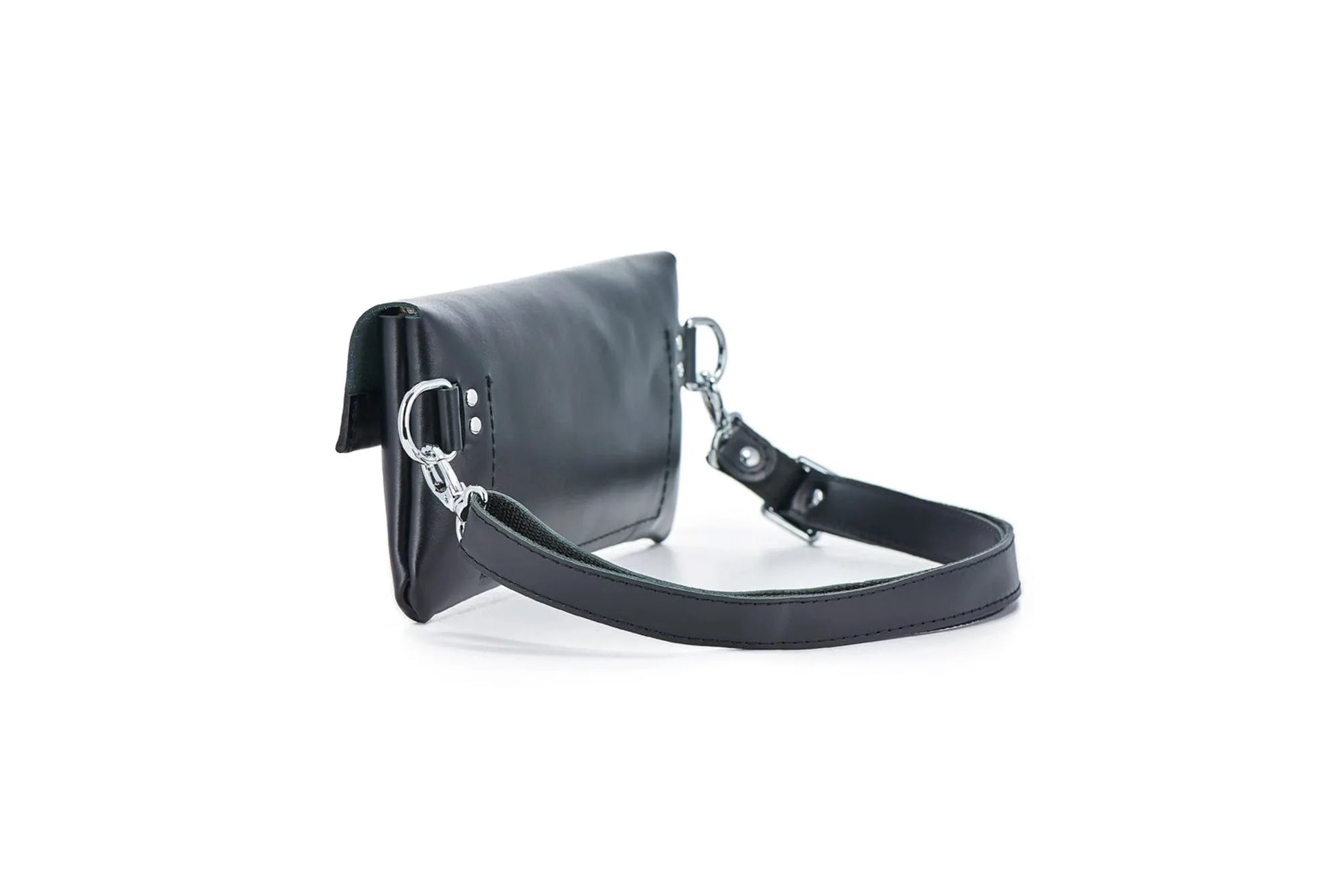 Women's Leather Envelope Bag | Smooth Black - Wenderfarer
