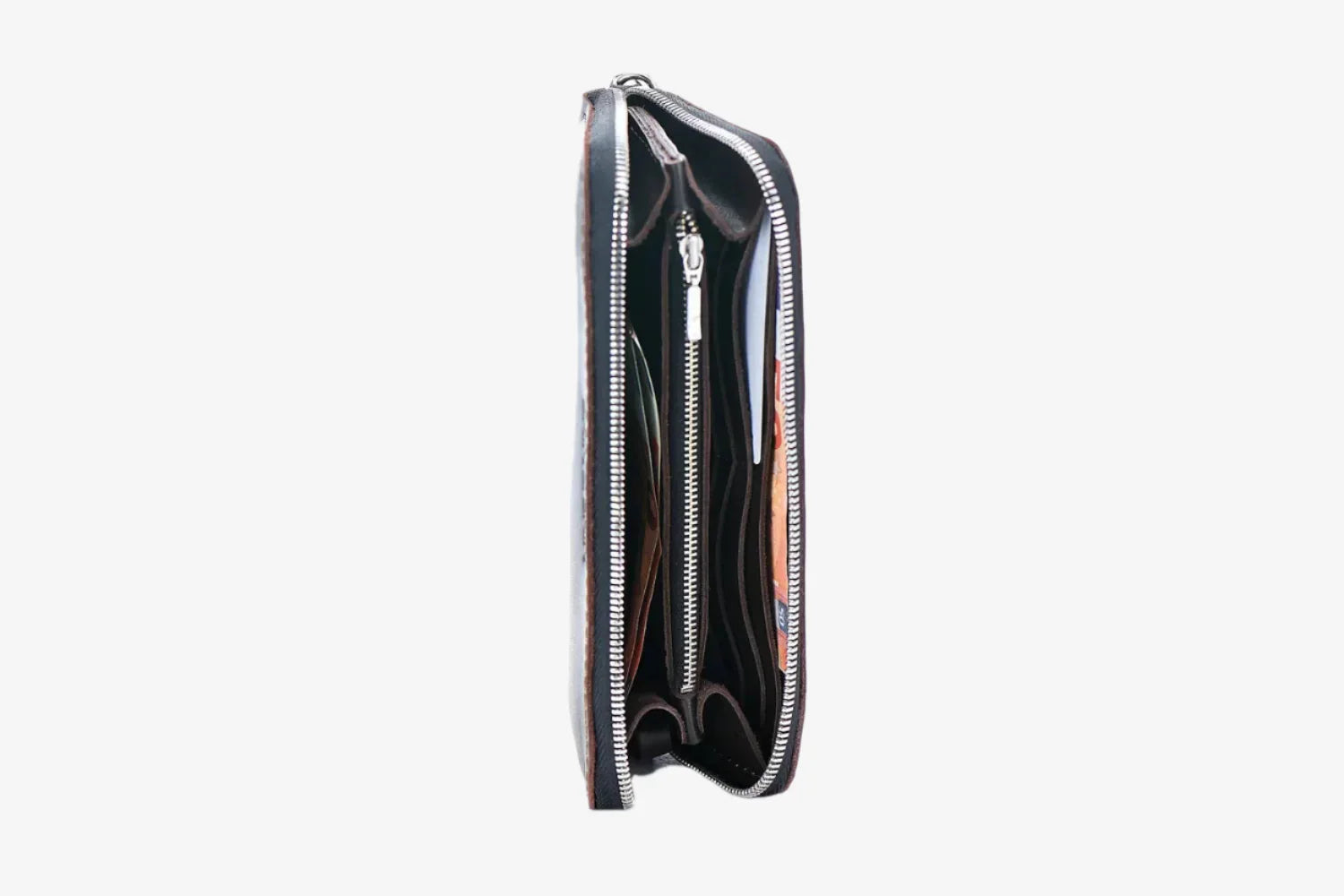 Leather Clutch Wallet – Zip Closure & Wrist Strap