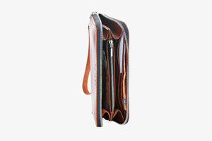 Leather Clutch Wallet – Zip Closure & Wrist Strap