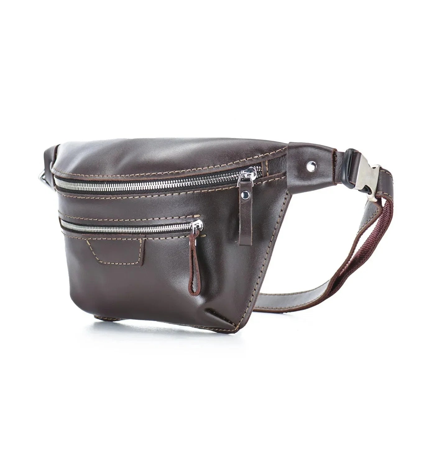 Leather Waist & Crossbody Bag – Unisex Belt Bag with Zippers