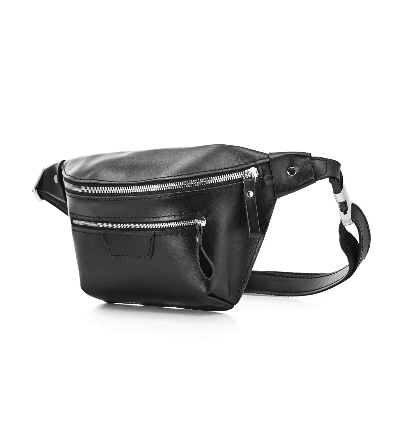 Leather Waist & Crossbody Bag – Unisex Belt Bag with Zippers