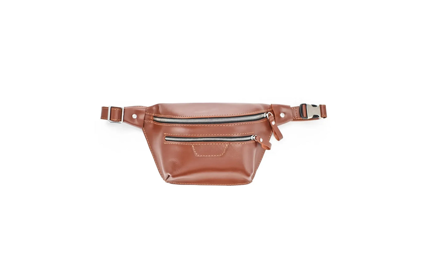 Leather Waist & Crossbody Bag – Unisex Belt Bag with Zippers