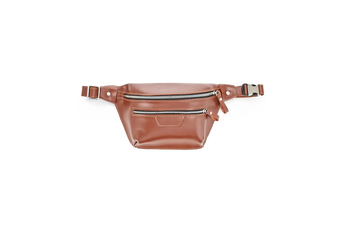 Leather Waist & Crossbody Bag – Unisex Belt Bag with Zippers