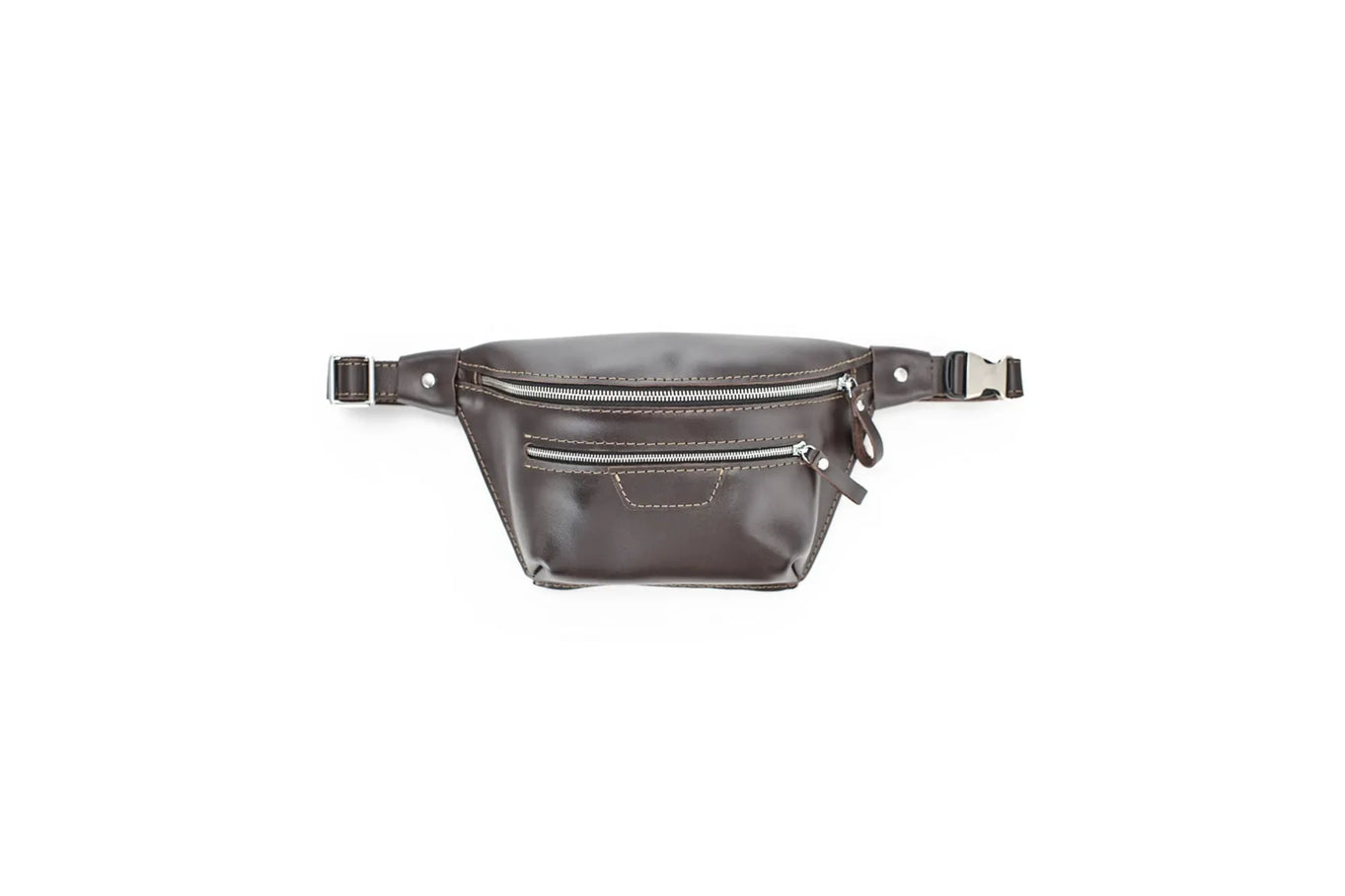 Leather Waist & Crossbody Bag – Unisex Belt Bag with Zippers