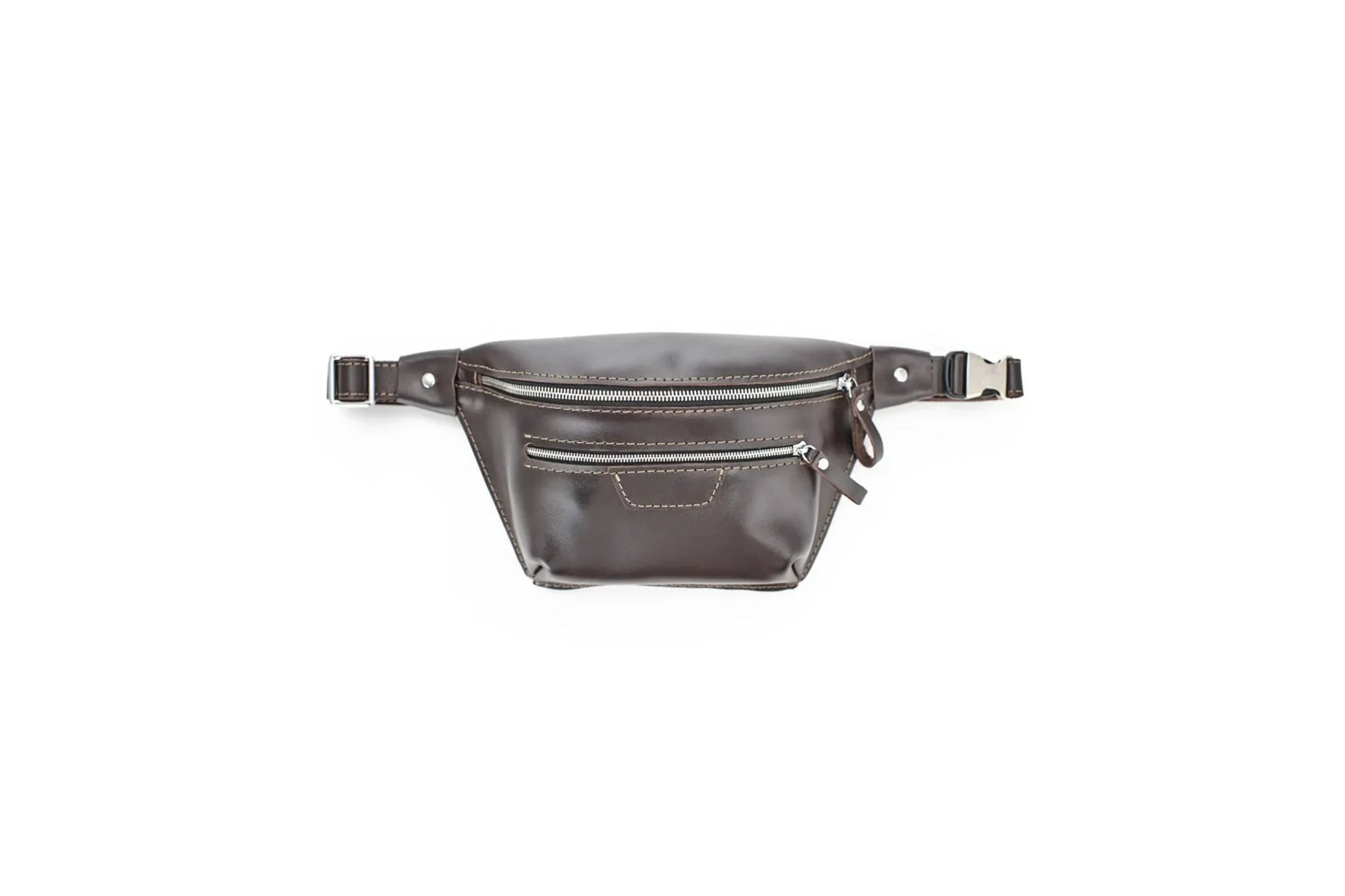 Leather Waist & Crossbody Bag – Unisex Belt Bag with Zippers