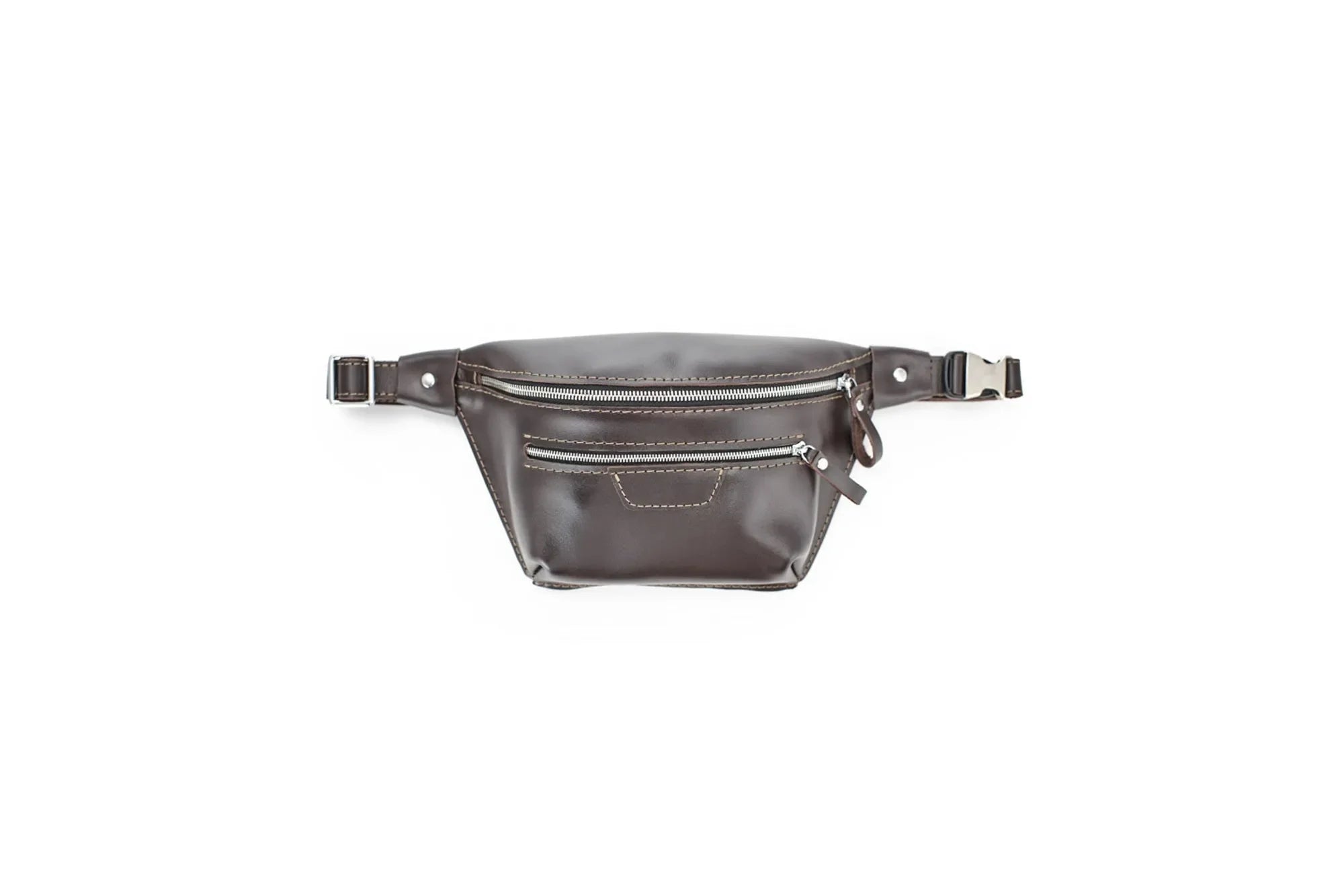 Leather Waist & Crossbody Bag – Unisex Belt Bag with Zippers