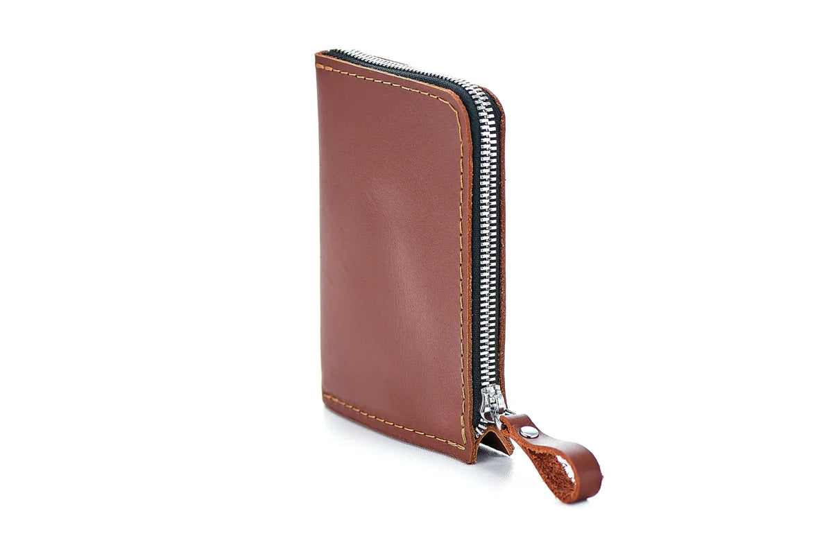 Small Zippered Leather Wallet