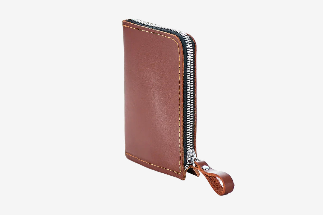 Small Zippered Leather Wallet