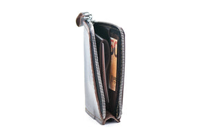 Small Zippered Leather Wallet