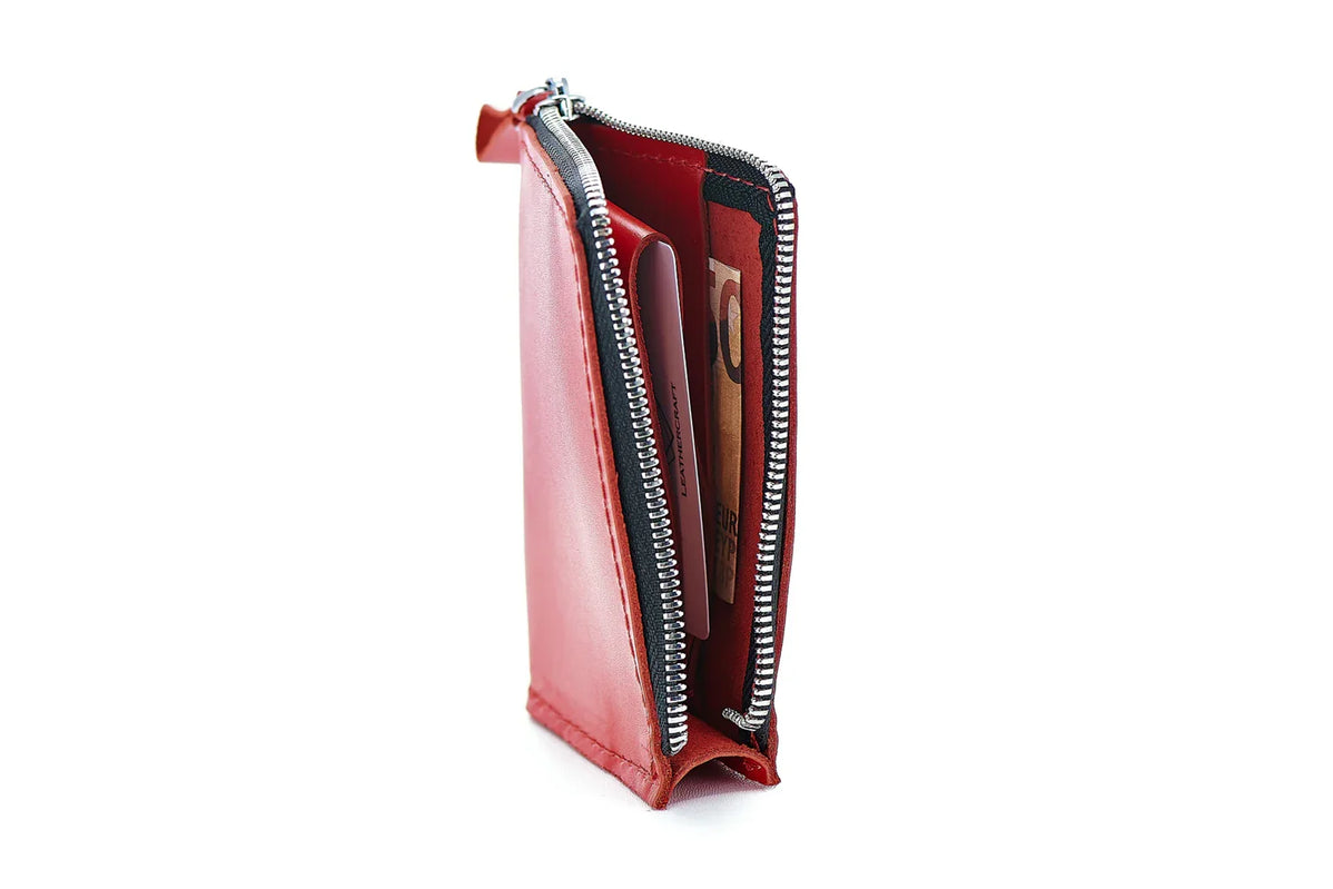 Small Zippered Leather Wallet