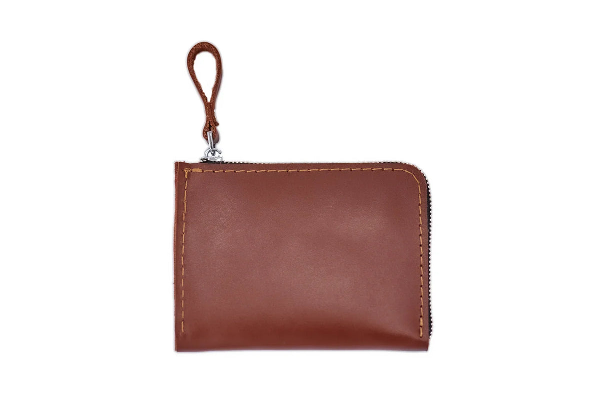 Small Zippered Leather Wallet