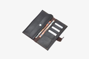 Classic Long Wallet – Smooth Leather & Snap Button