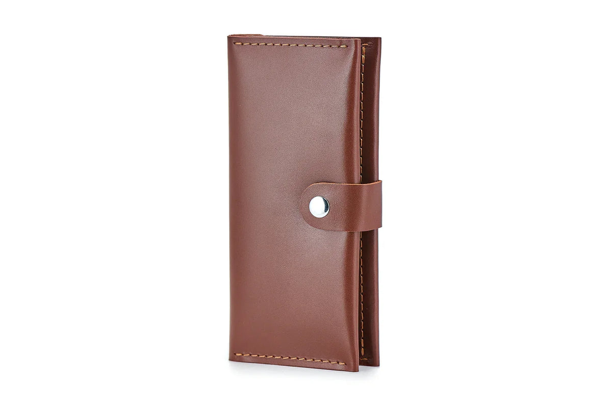 Classic Long Wallet – Smooth Leather & Snap Button
