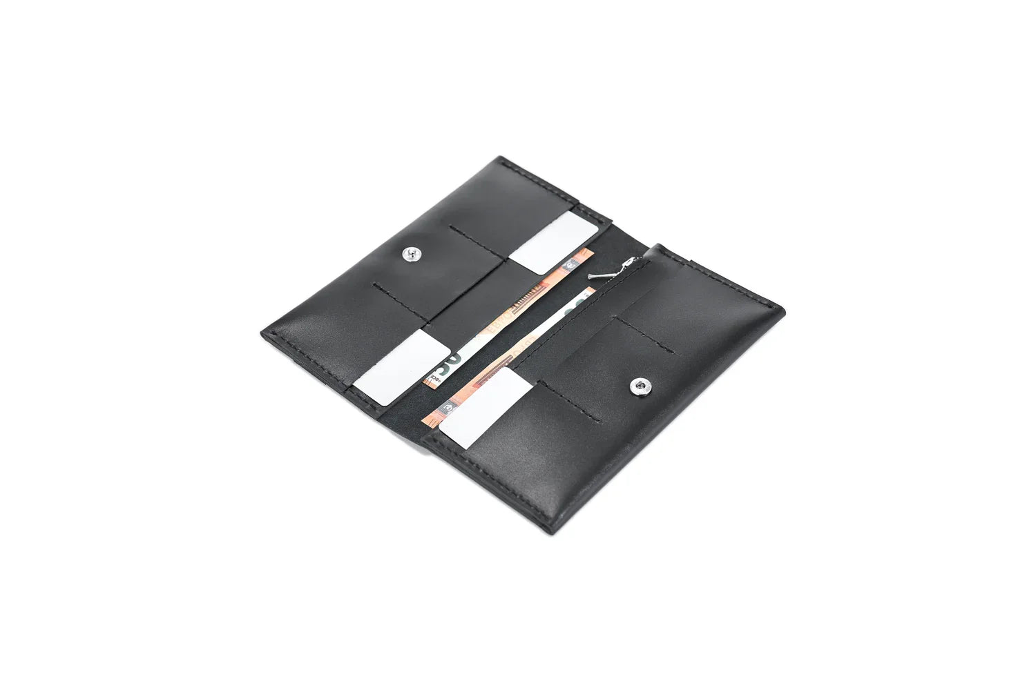 Long Smooth Leather Wallet with Handle