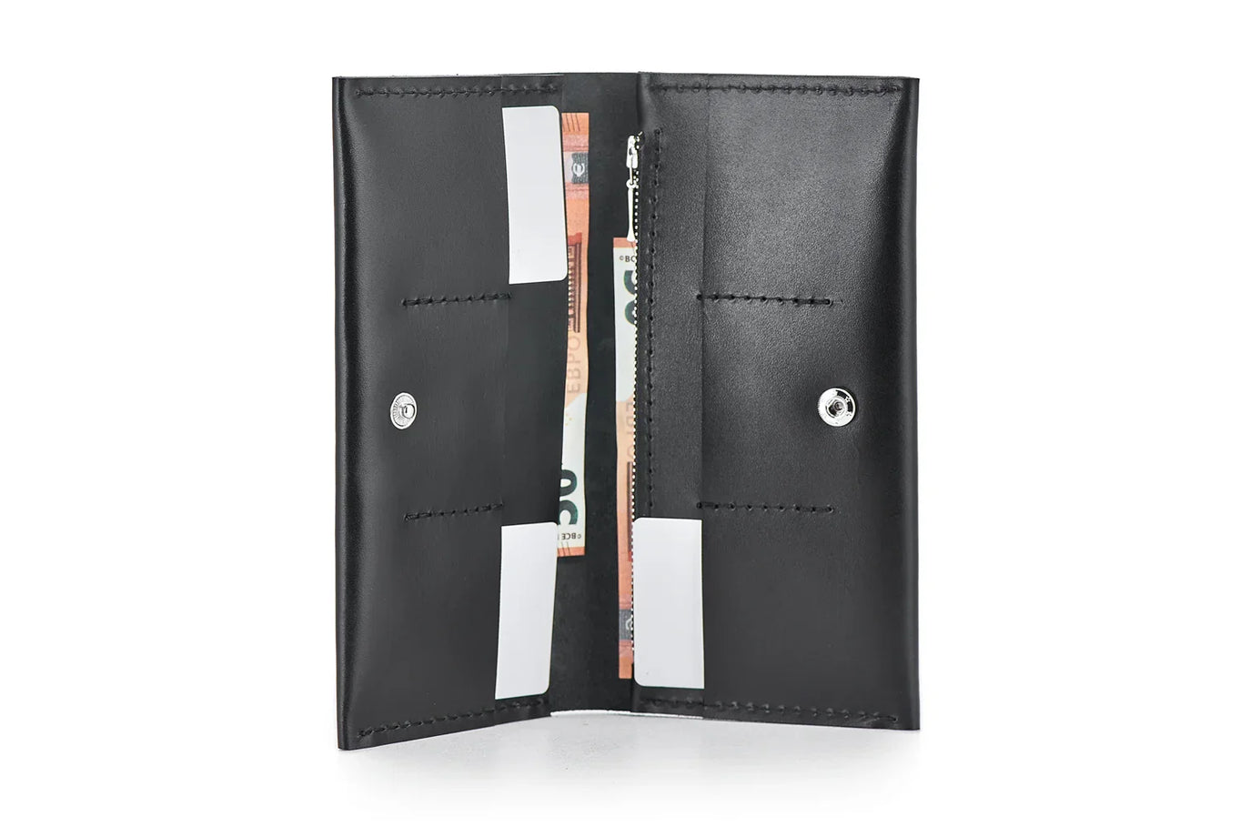 Long Smooth Leather Wallet with Handle