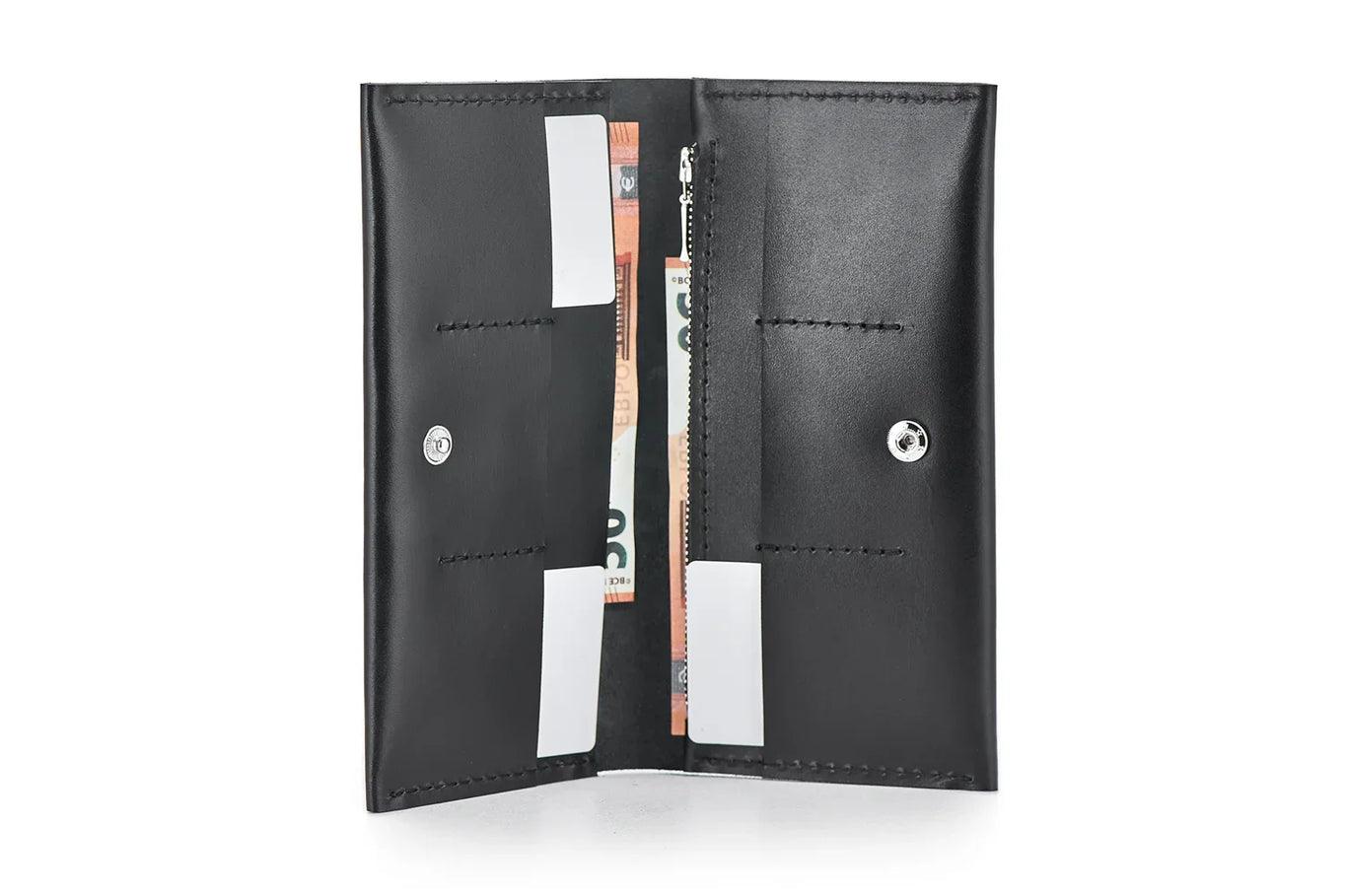 Long Smooth Leather Wallet with Handle
