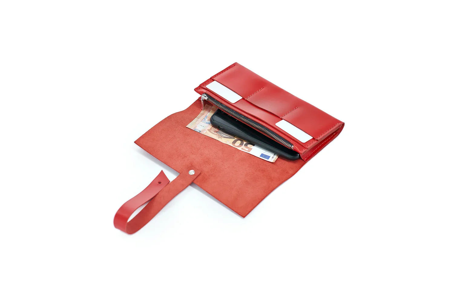 Smooth Leather Wallet for Women | Wrap Closure + Zip Pocket