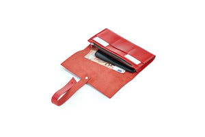 Smooth Leather Wallet for Women | Wrap Closure + Zip Pocket