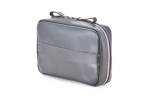 Zippered Leather Cable Organizer with Handle | Travel Tech Pouch