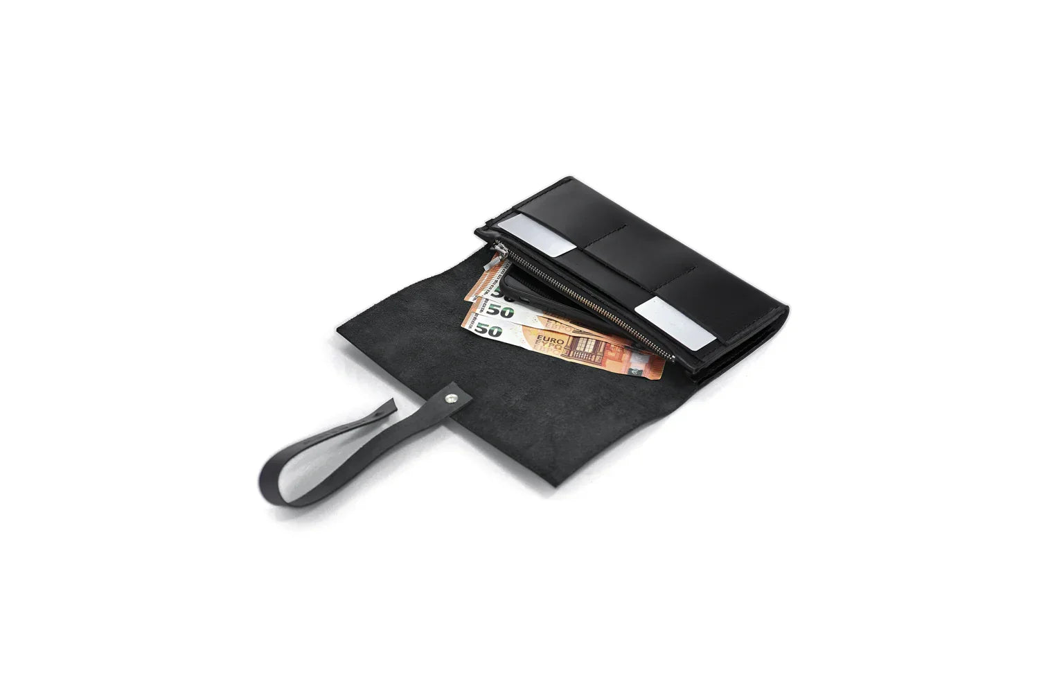 Smooth Leather Wallet for Women | Wrap Closure + Zip Pocket