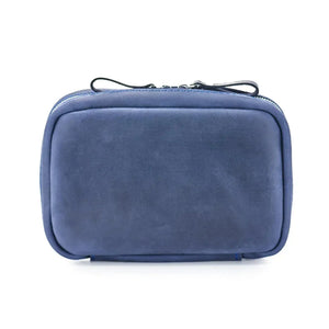 Leather Organizers for Cables & Tech | Navy Blue - Wenderfarer