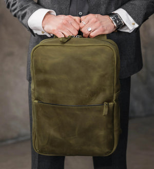 Matte Leather Laptop Backpack for Work and Travel | Nomad