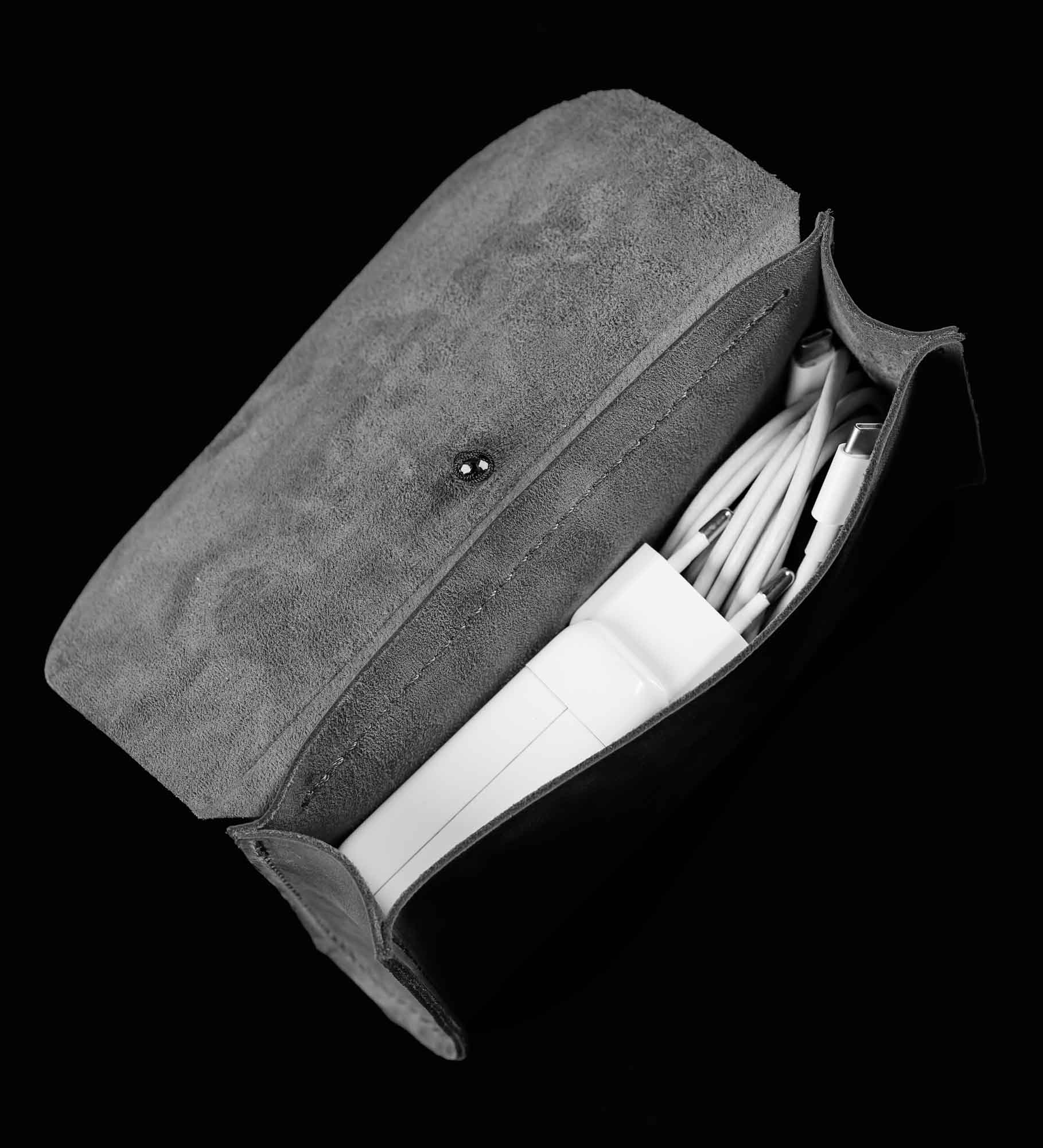 Distressed Leather Pouch for Cables & Tech | Saver