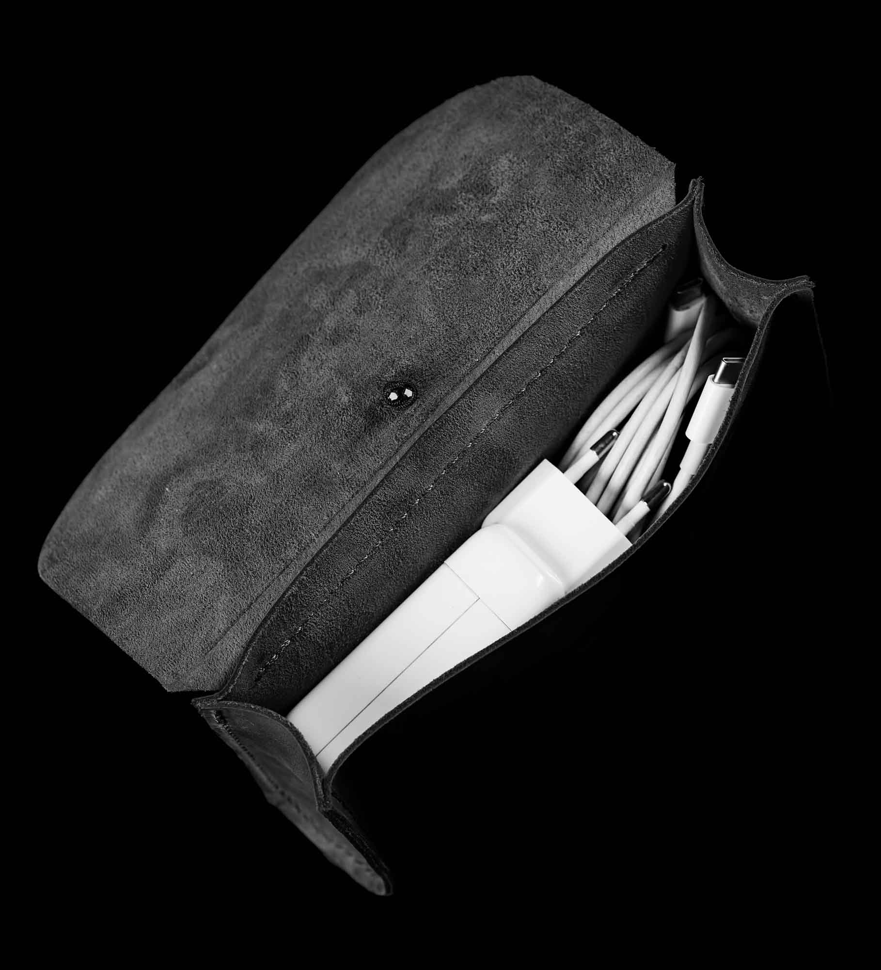 Distressed Leather Pouch for Cables & Tech | Saver