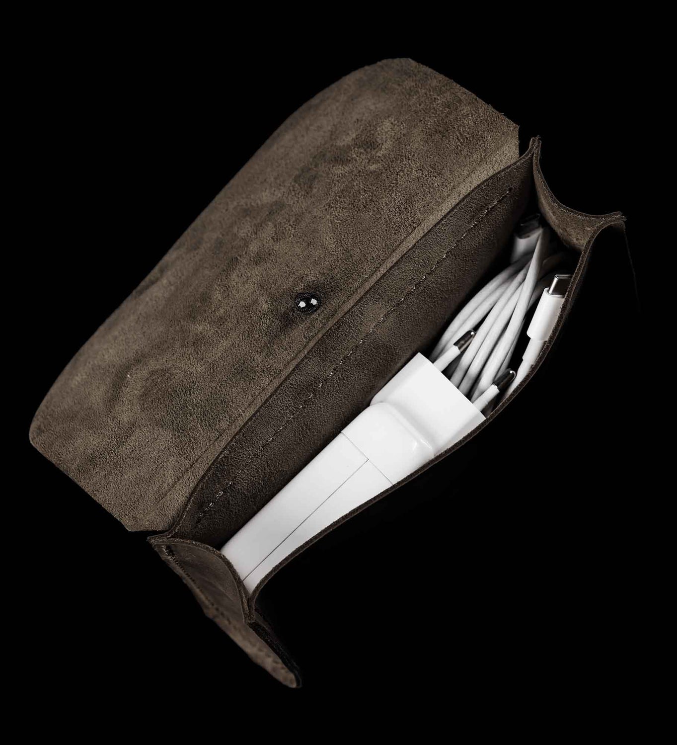 Distressed Leather Pouch for Cables & Tech | Saver