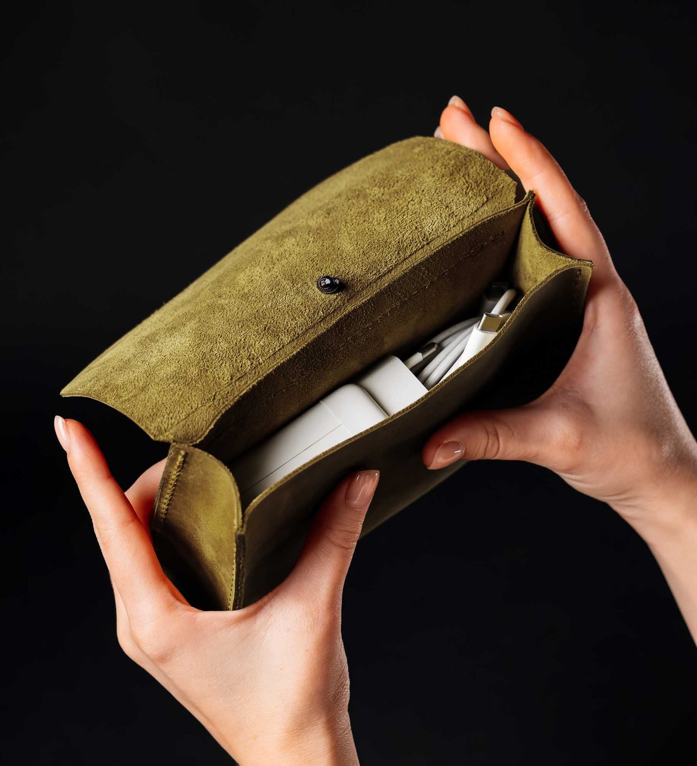 Distressed Leather Pouch for Cables & Tech | Saver