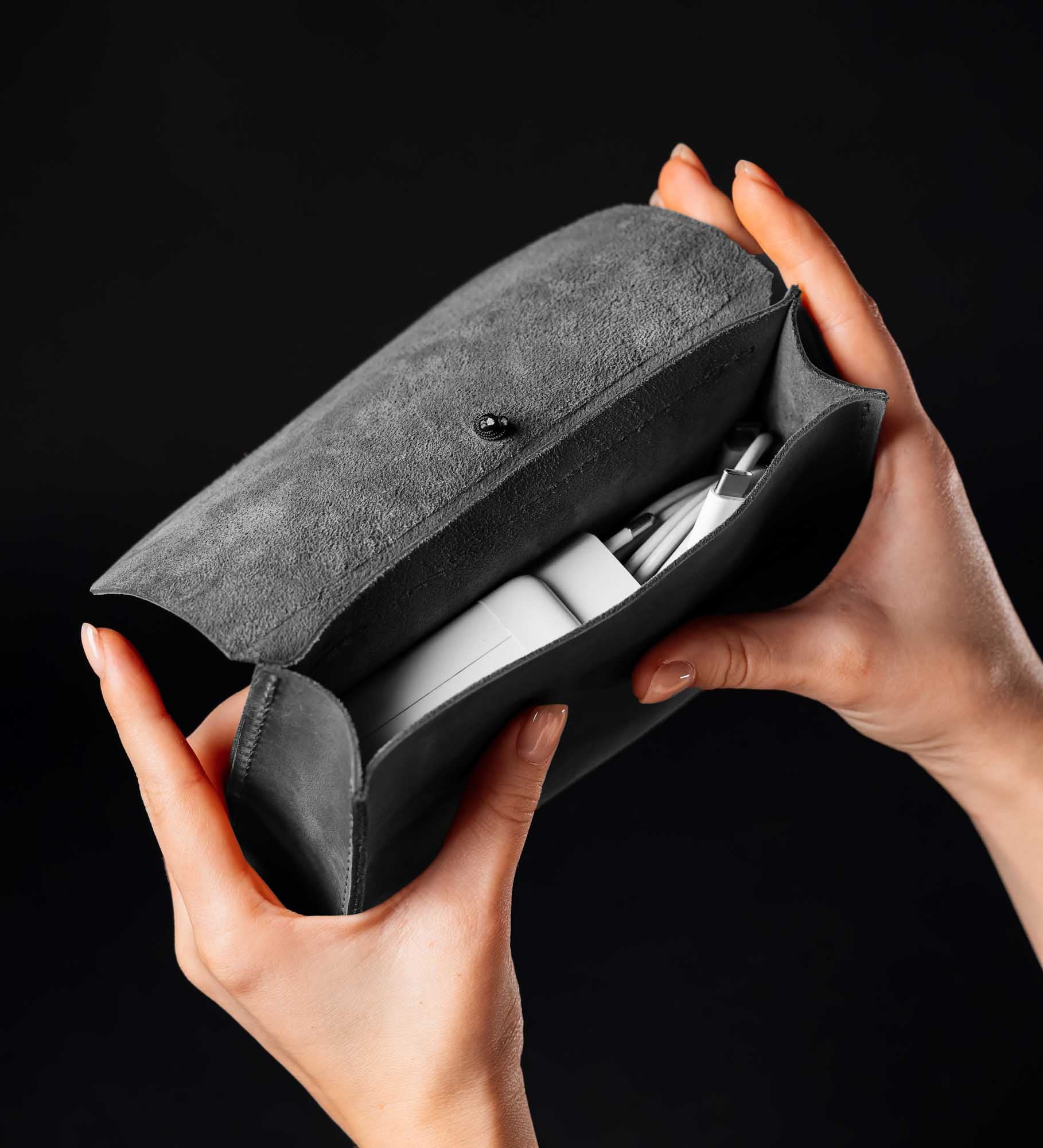 Distressed Leather Pouch for Cables & Tech | Saver