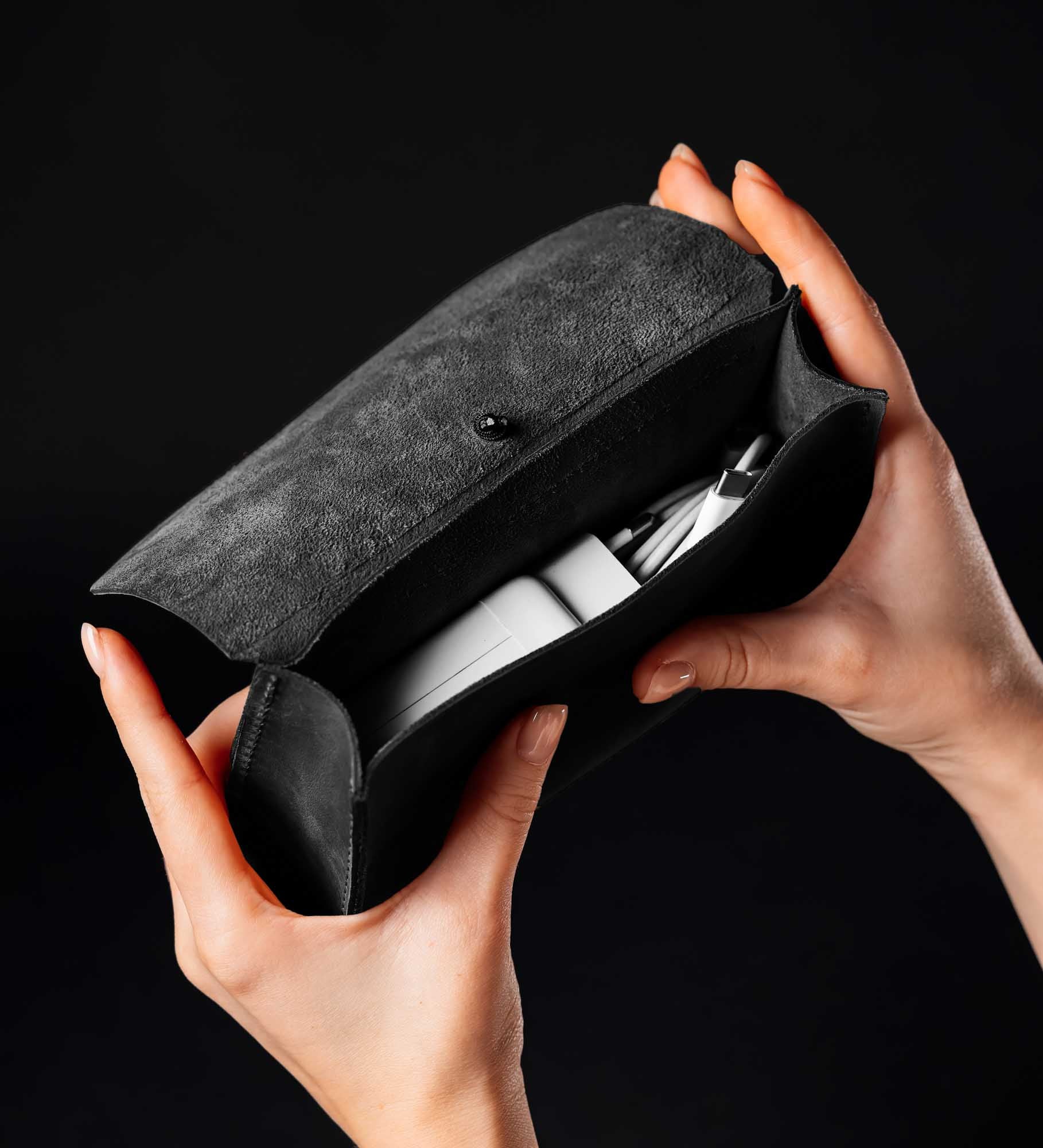 Distressed Leather Pouch for Cables & Tech | Saver