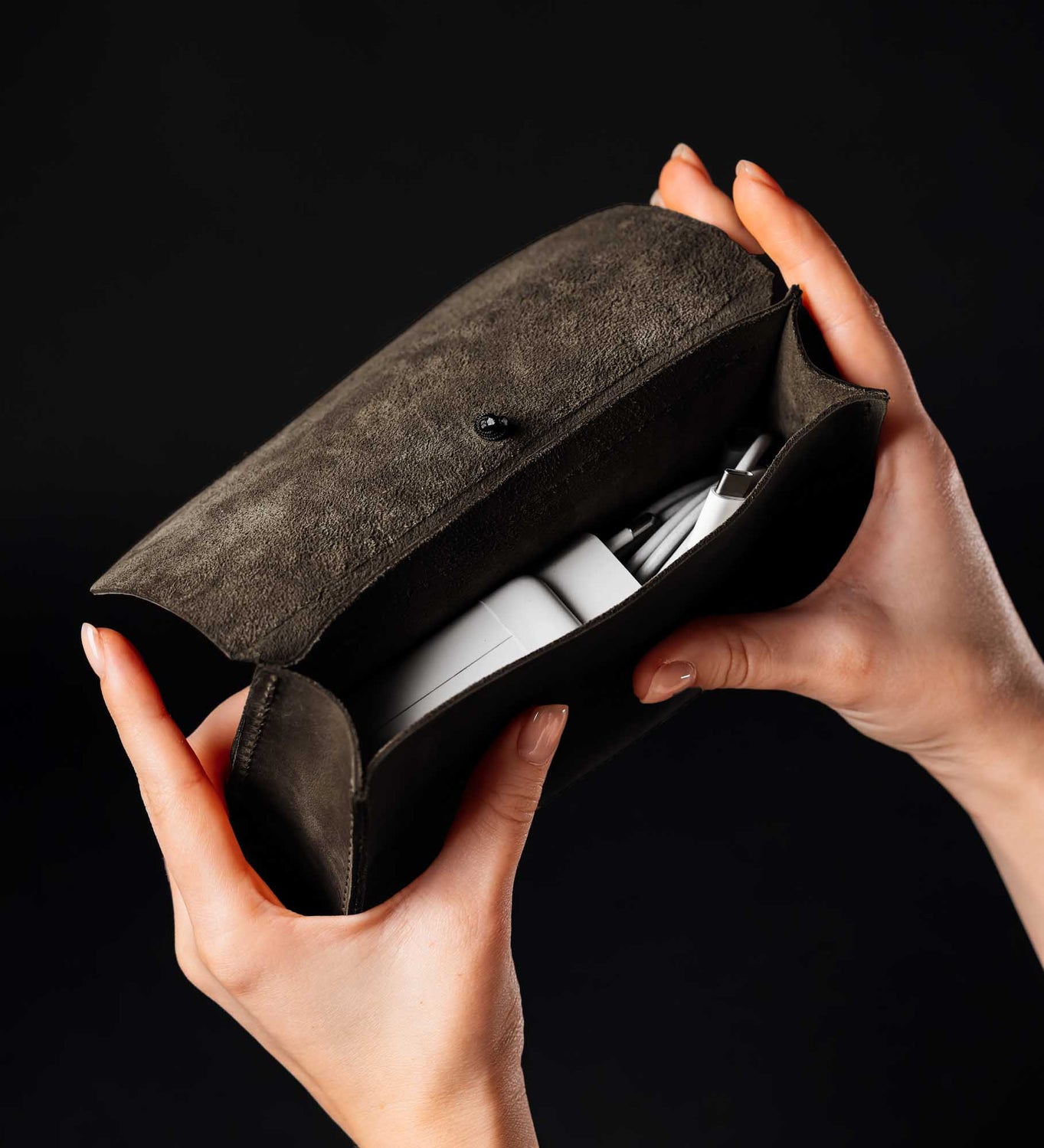 Distressed Leather Pouch for Cables & Tech | Saver