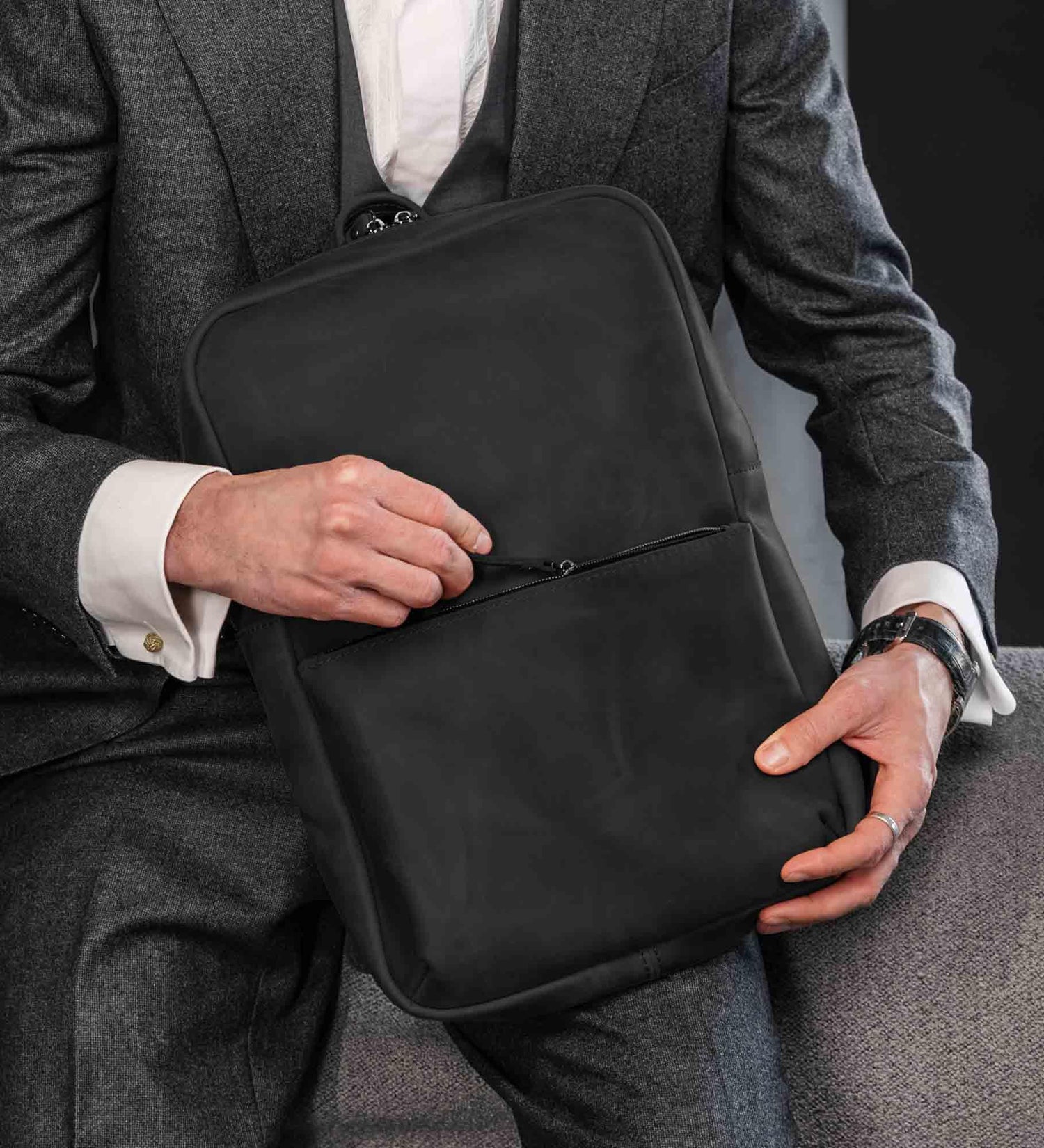 Matte Leather Laptop Backpack for Work and Travel | Nomad