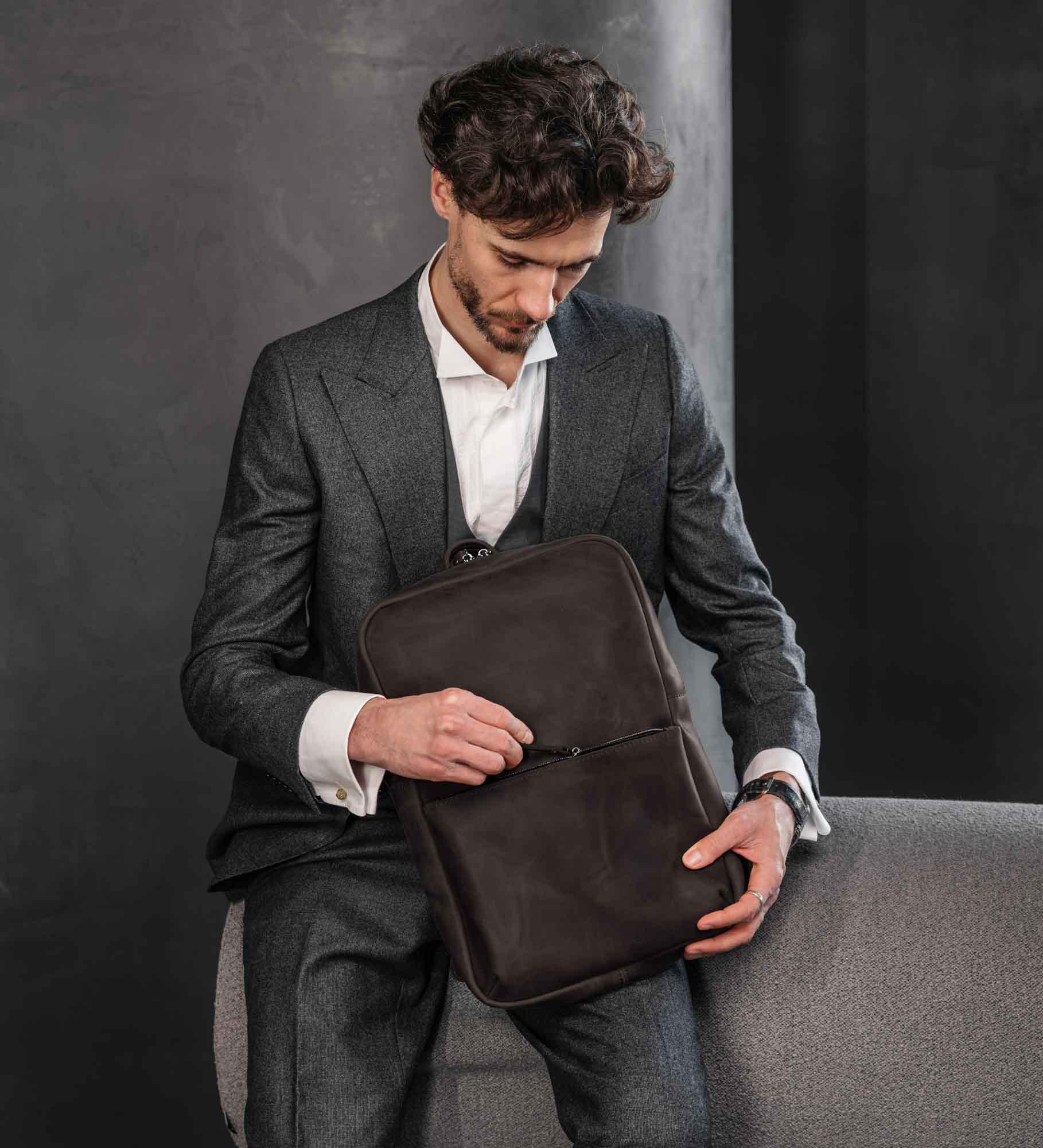 Matte Leather Laptop Backpack for Work and Travel | Nomad