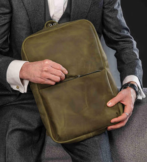 Matte Leather Laptop Backpack for Work and Travel | Nomad