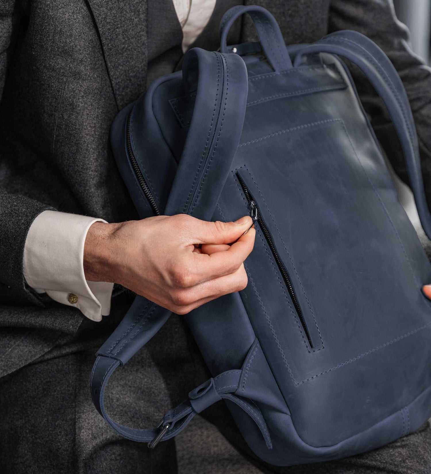 Matte Leather Laptop Backpack for Work and Travel | Nomad