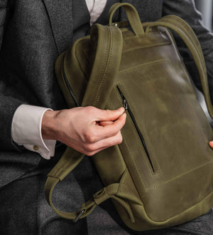 Matte Leather Laptop Backpack for Work and Travel | Nomad