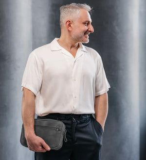 Zippered Leather Crossbody Bag for Men and Women | Orson