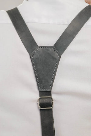 Y-Back Matte Leather Suspenders for Men – Rustic Style