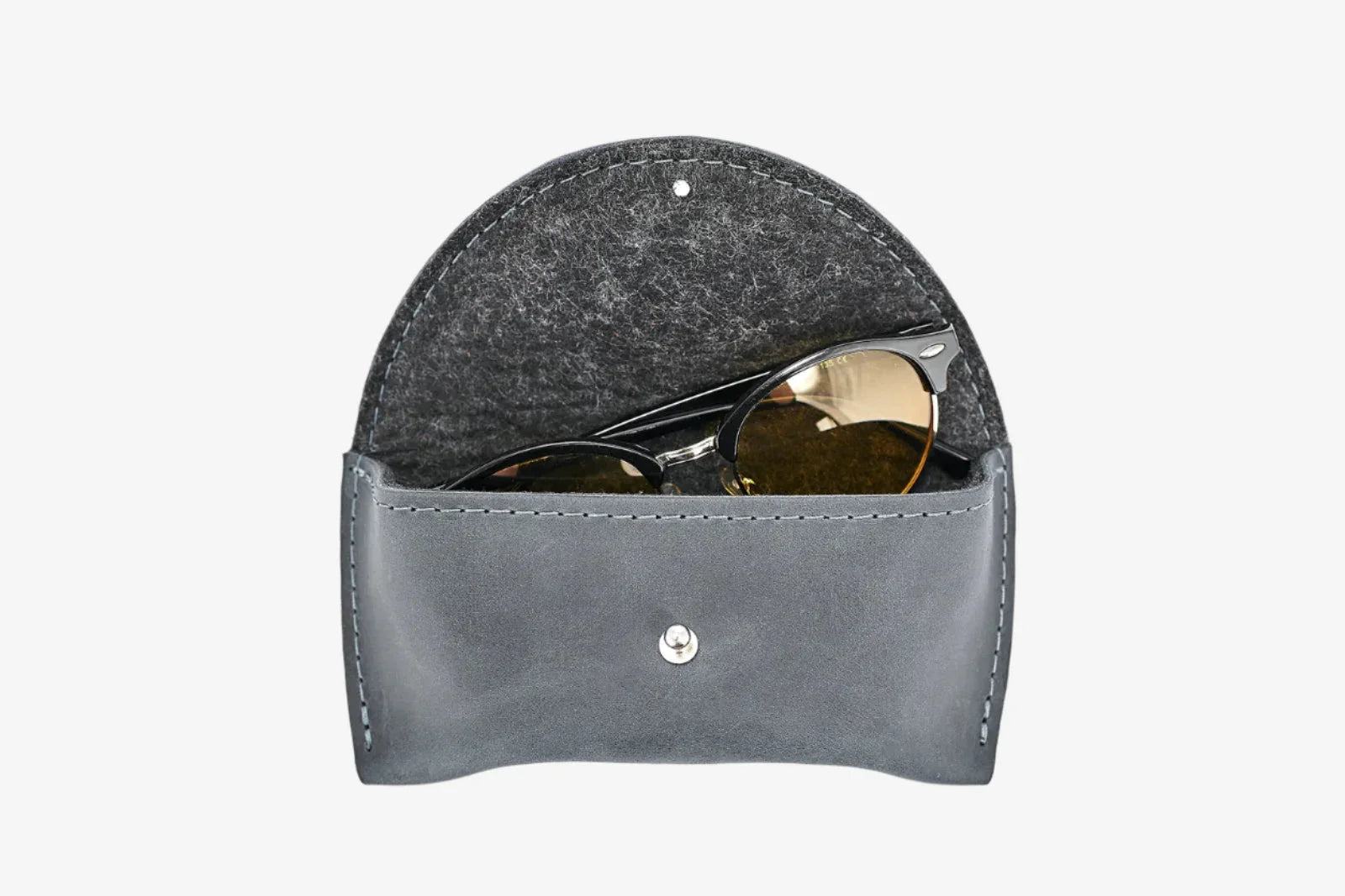 Handmade Waxed Matte Leather Case for Sunglasses