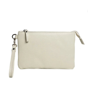 Grainy Leather Clutch with Zipper – 3 Sizes